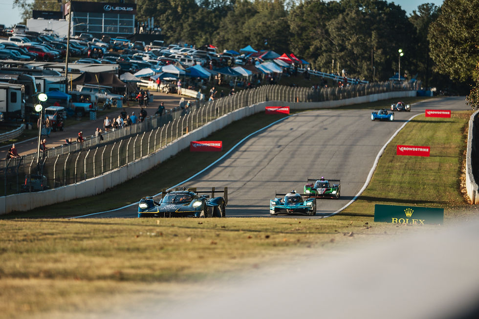 The Valkyrie leading the No.60 Acura and the No.63 Lamborghini during the Petit Le Mans | Credit: Dominic Loyer