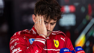 Charles Leclerc speaking to the media in Hungary