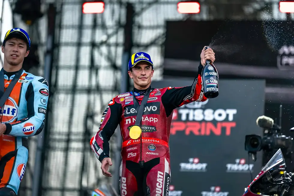 Marc Celebrates Winning the Sprint | Credit: Ducati Press