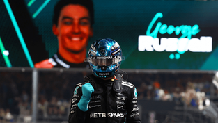 Russell storms to pole at Singapore ahead of Verstappen and Piastri