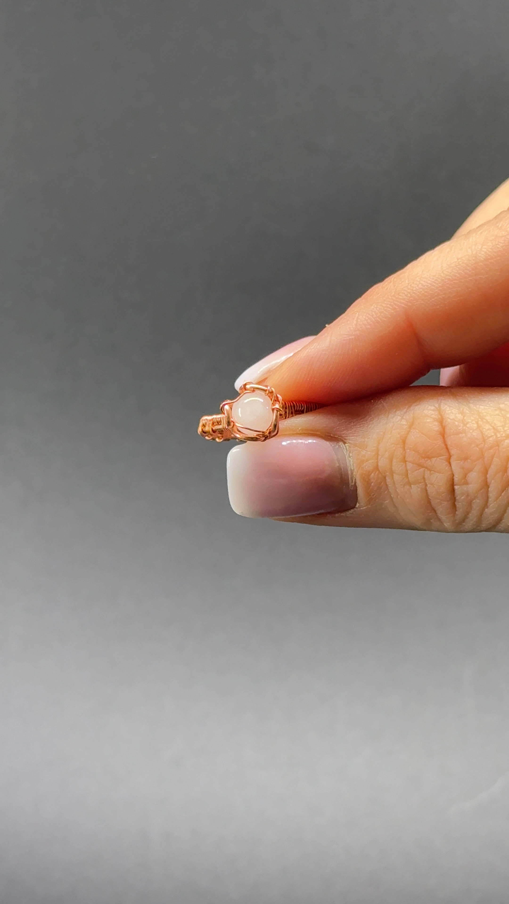 Rose Quartz Copper Ring