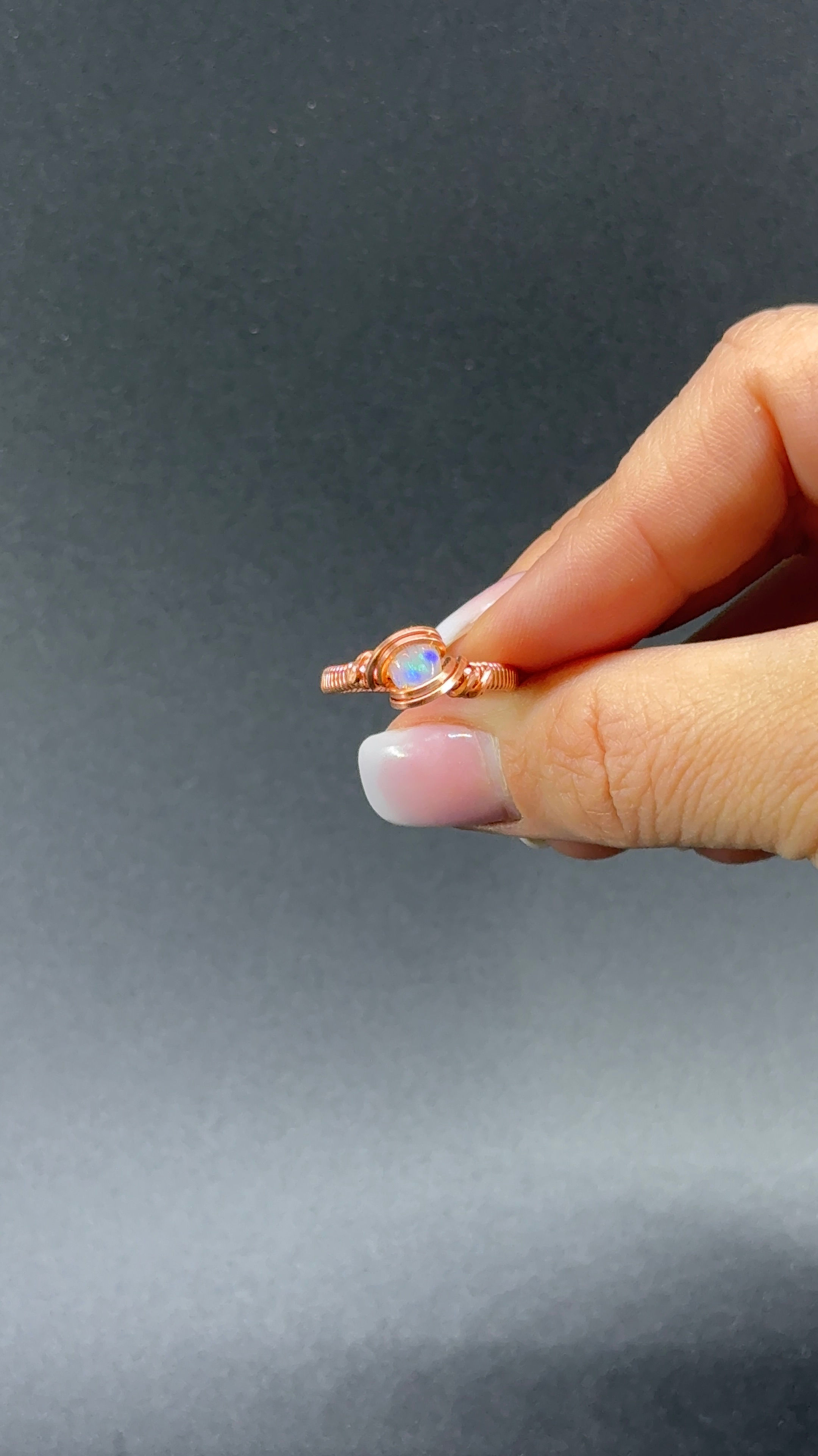 Opal Mini Eye Copper Ring