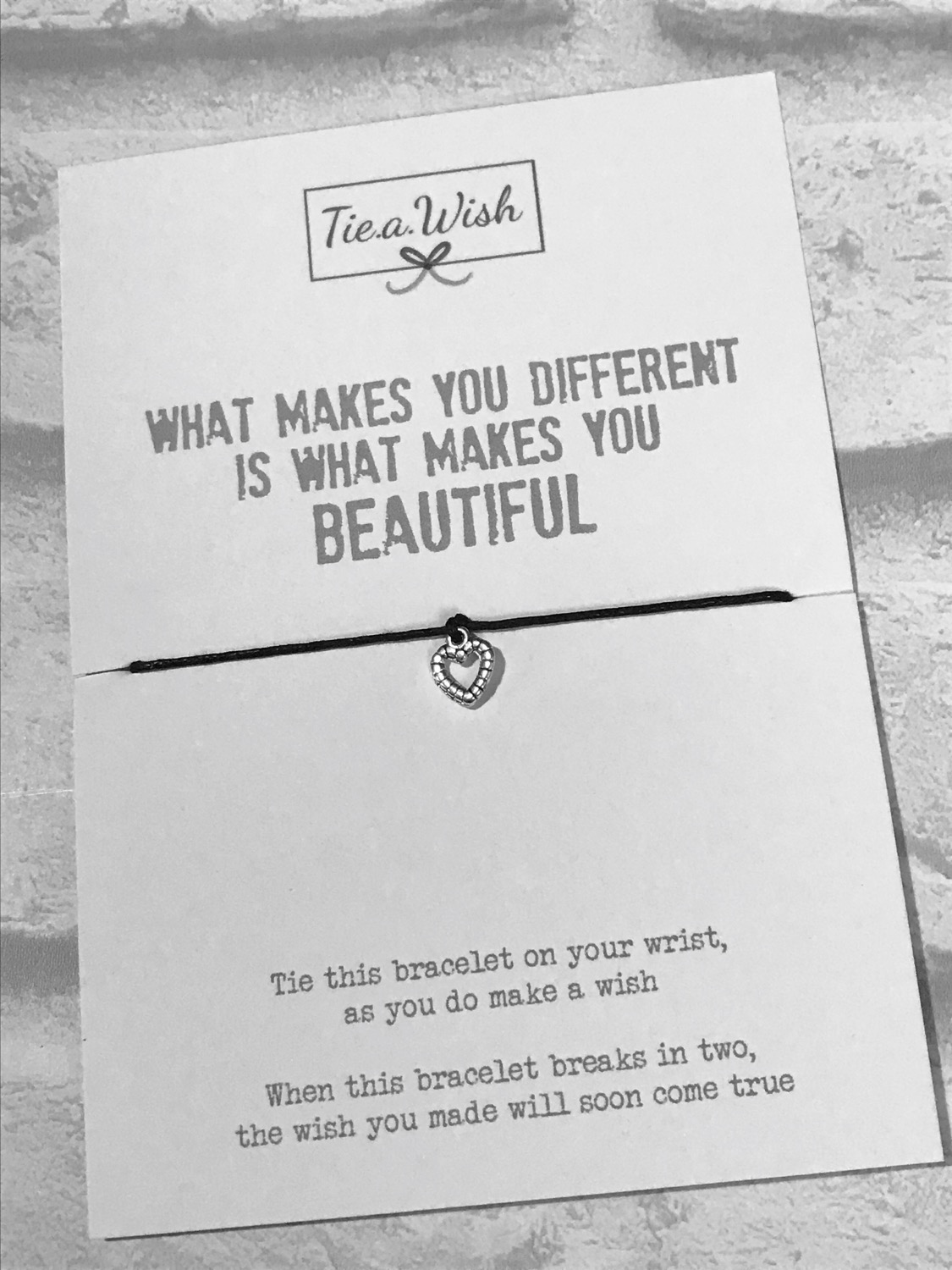 What makes you different makes you beautiful wish bracelet 
