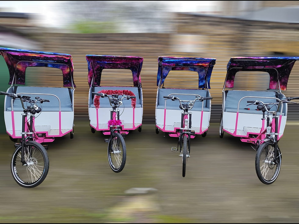 Professional London pedicab offering safe corporate event rickshaw hire, with a unique group transport experience in Central London.