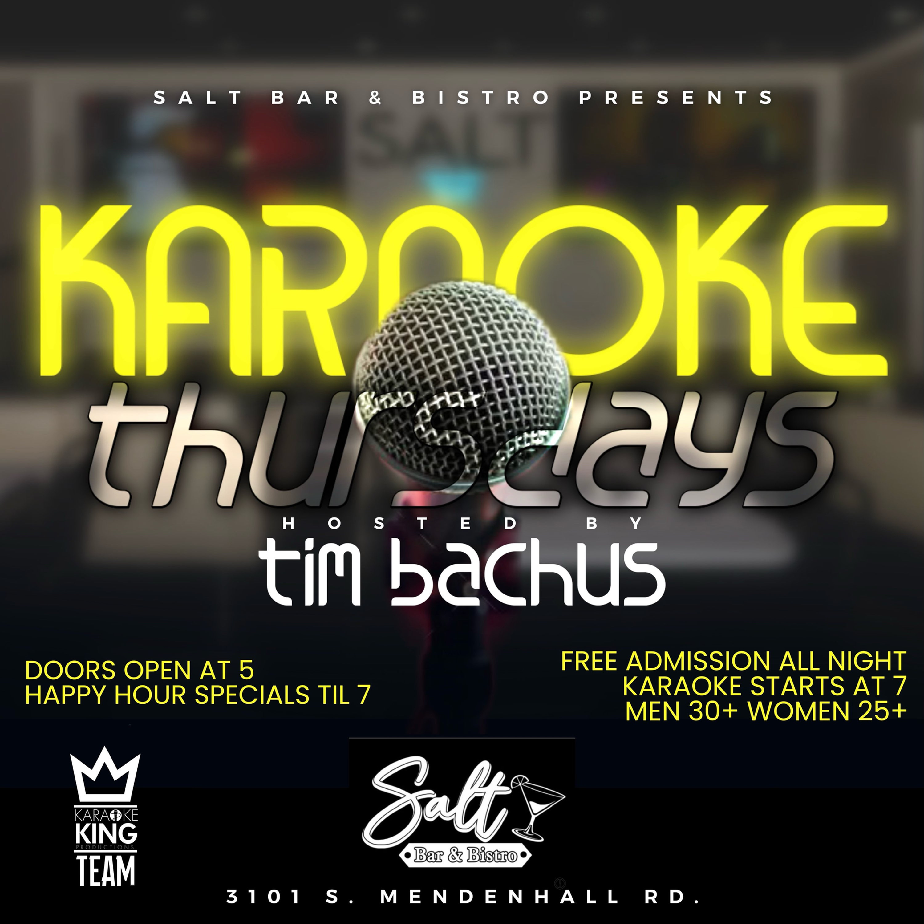 Karaoke Thursdays (Lounge Hours) Salt Bar & Bistro