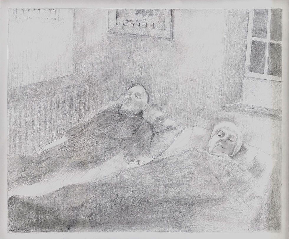 "Hold My Hand", 2024 Pencil and Graphite on Paper, 39x48 cm. Sold, Private collection.