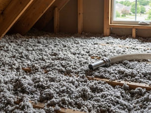This image captures the dense and efficient nature of a professional blown-in insulation job. It effectively illustrates the complete coverage and seamless barrier that are the main benefits of this solution, as detailed in your article. Since it's a clean photo, you can easily use it as a banner and place your titles and headings on top.