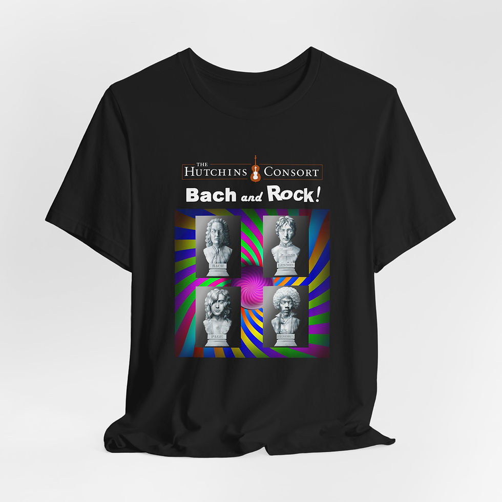 Thumbnail: Bach and Rock Tee — Bach, Lennon, Page & Hendrix — Hutchins Consort T-Shirt