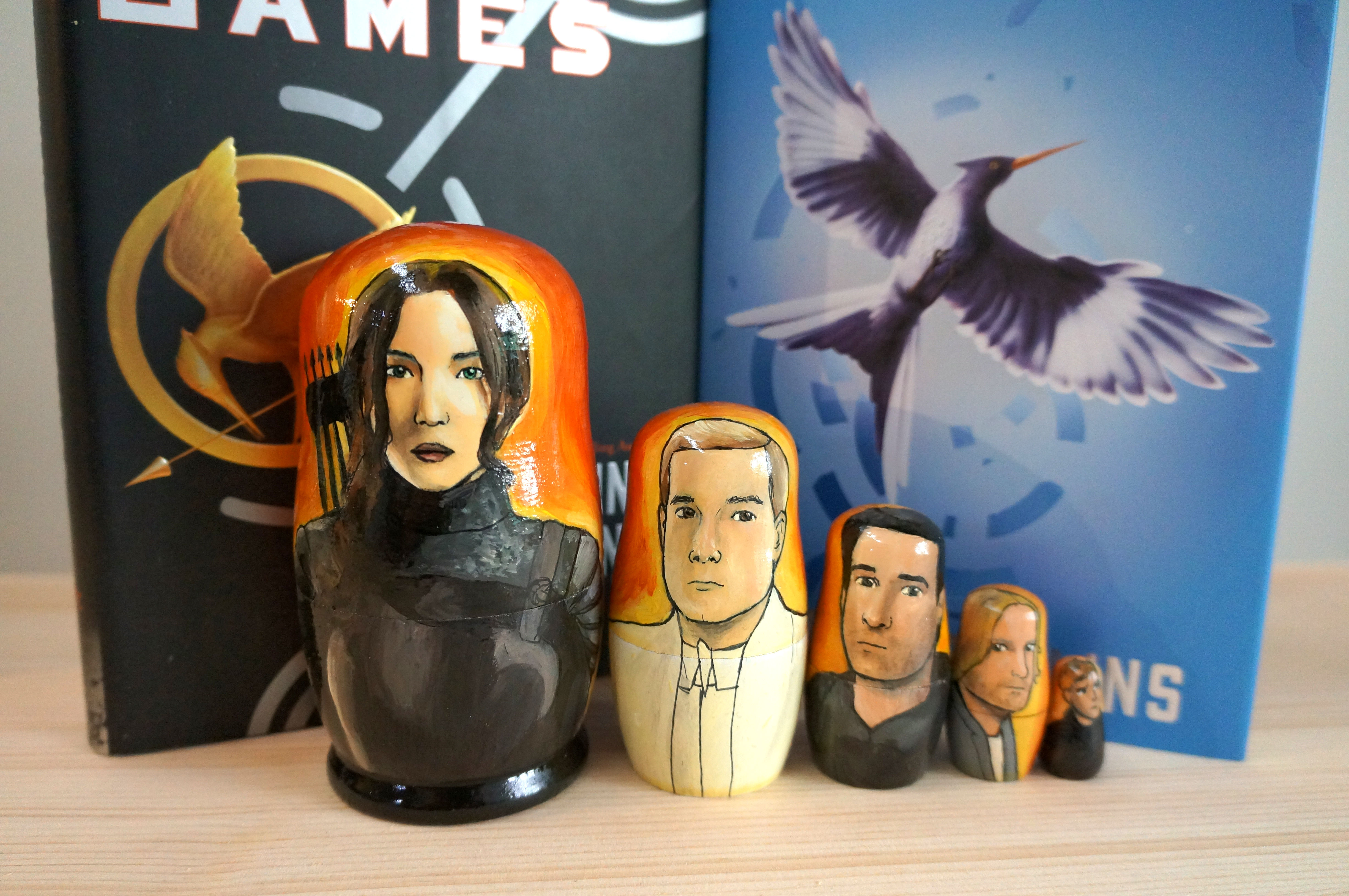 Set of Five Hunger Games Mockingjay Nesting Dolls
