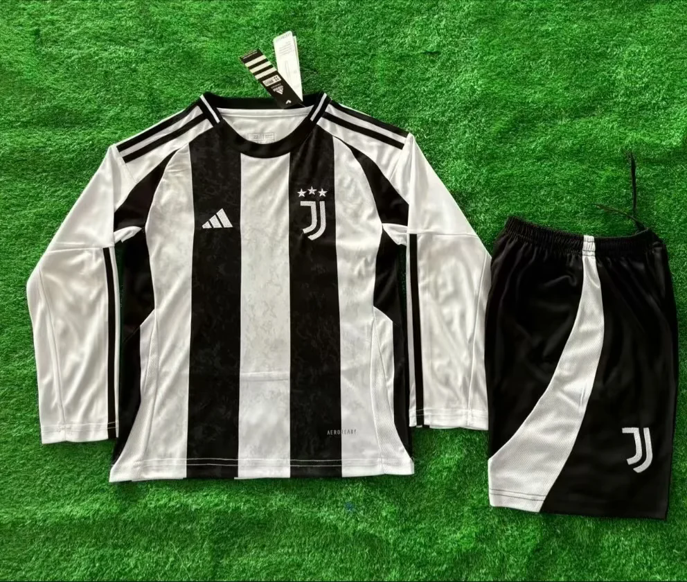 Juventus 24/25 Long Sleeve Kids Home Kit