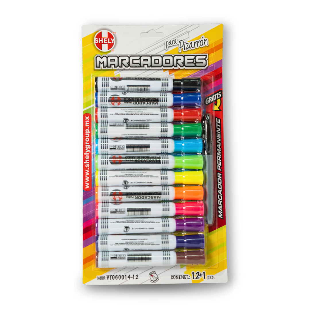 MARCADOR PARA PIZARRÓN 12 PZS. MOD.:VT060014-12