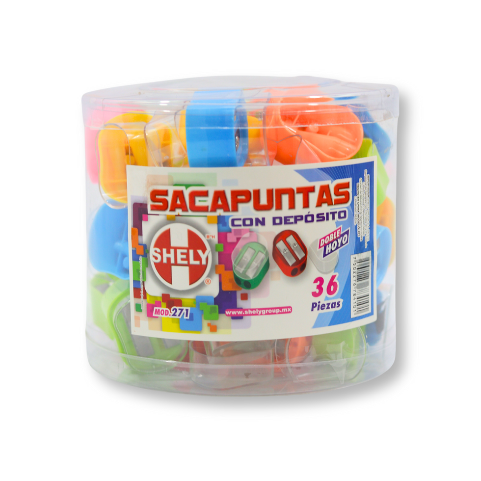 Miniatura: SACAPUNTAS 2 HOYOS CON DEPOSITO 36 PIEZASMOD:271