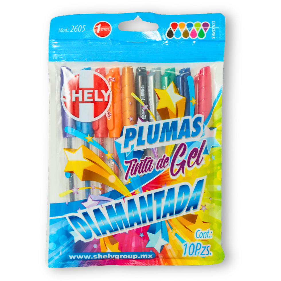 Miniatura: PLUMAS DE GEL DIAMANTADA 10 PZS. MOD.:2605