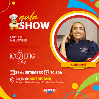 Aprenda a fazer Cupcake de Halloween com a Chef Aline Mendes utilizando os produtos da Icebergchef Dia 29/09/2026 as 10h30 na loja Ameripan Festas em Americana.
Não precisa de inscrição.