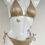 Thumbnail: Gold shimmer bikini with rainbow crystals M