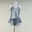 Thumbnail: Blue frilly peplum crystal pyjamas set 8-10 S