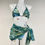 Thumbnail: Green world bikini with sarong and rainbow of crystals L