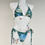 Thumbnail: Green world bikini with sarong and rainbow of crystals L