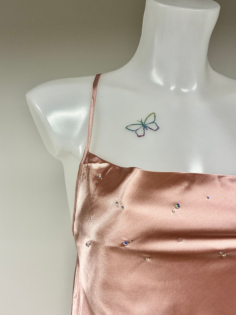 Thumbnail: Pink Crystal Backless Dress/Nightdress size S