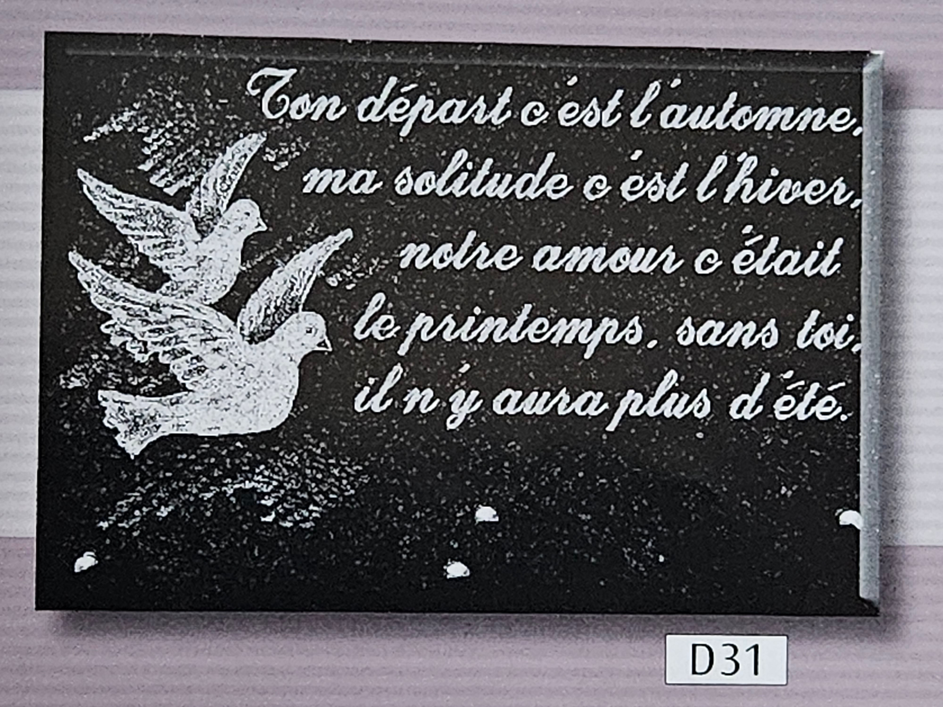 plaque en marbre (PLD31)
