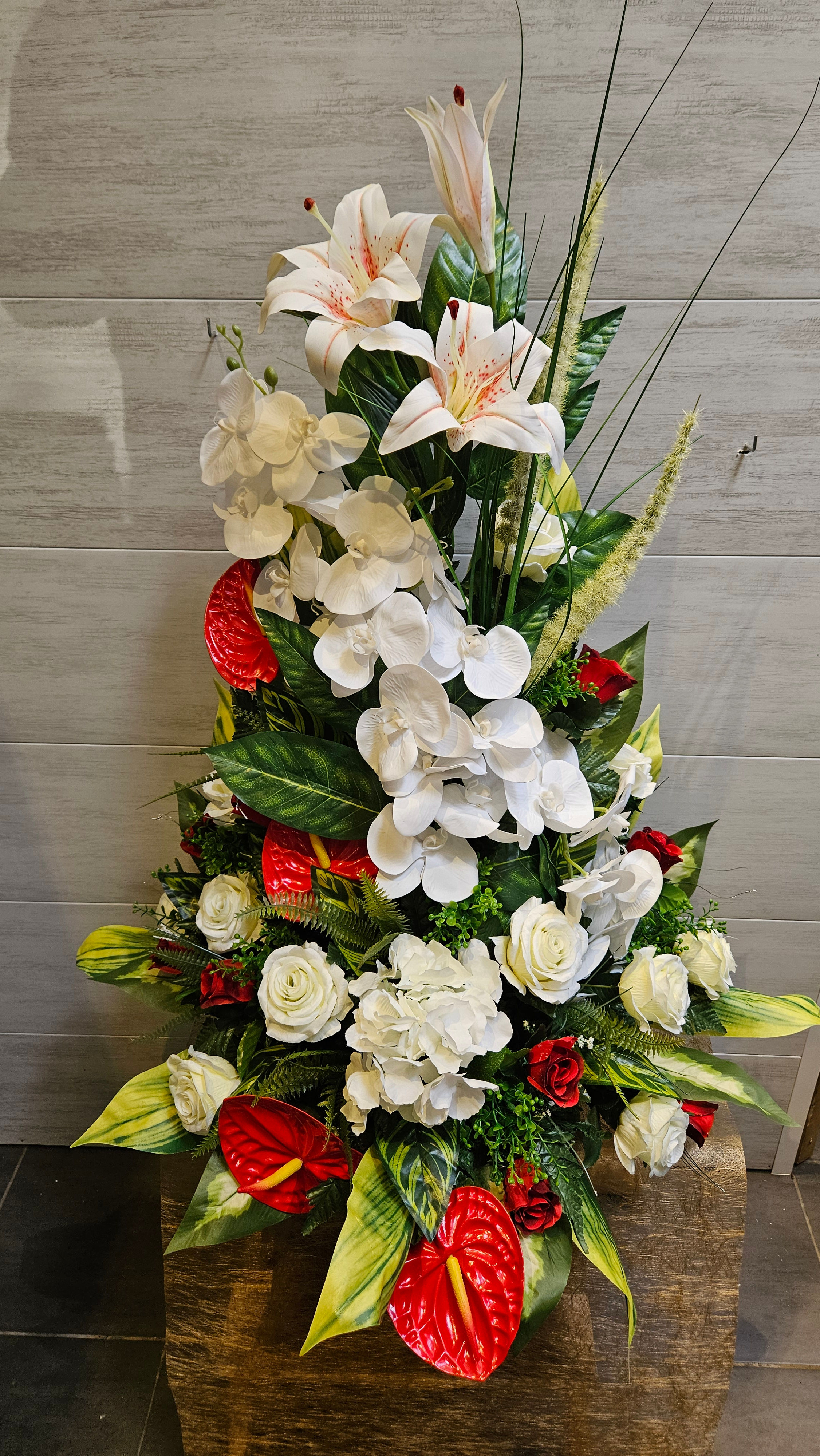 Pied de tombe Rouge / Blanc (BU146)