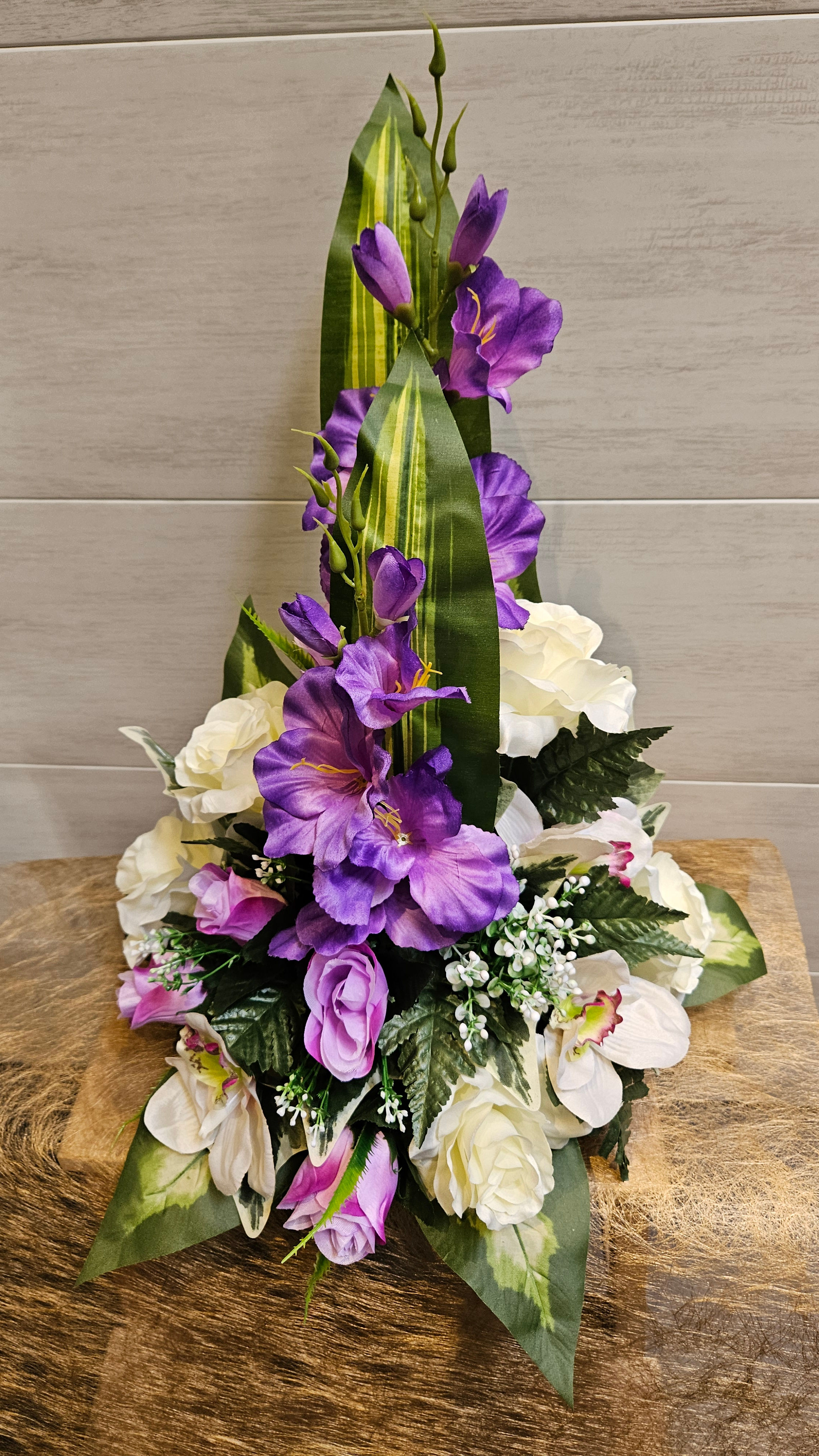 Pied de tombe Mauve / Blanc (BU148)