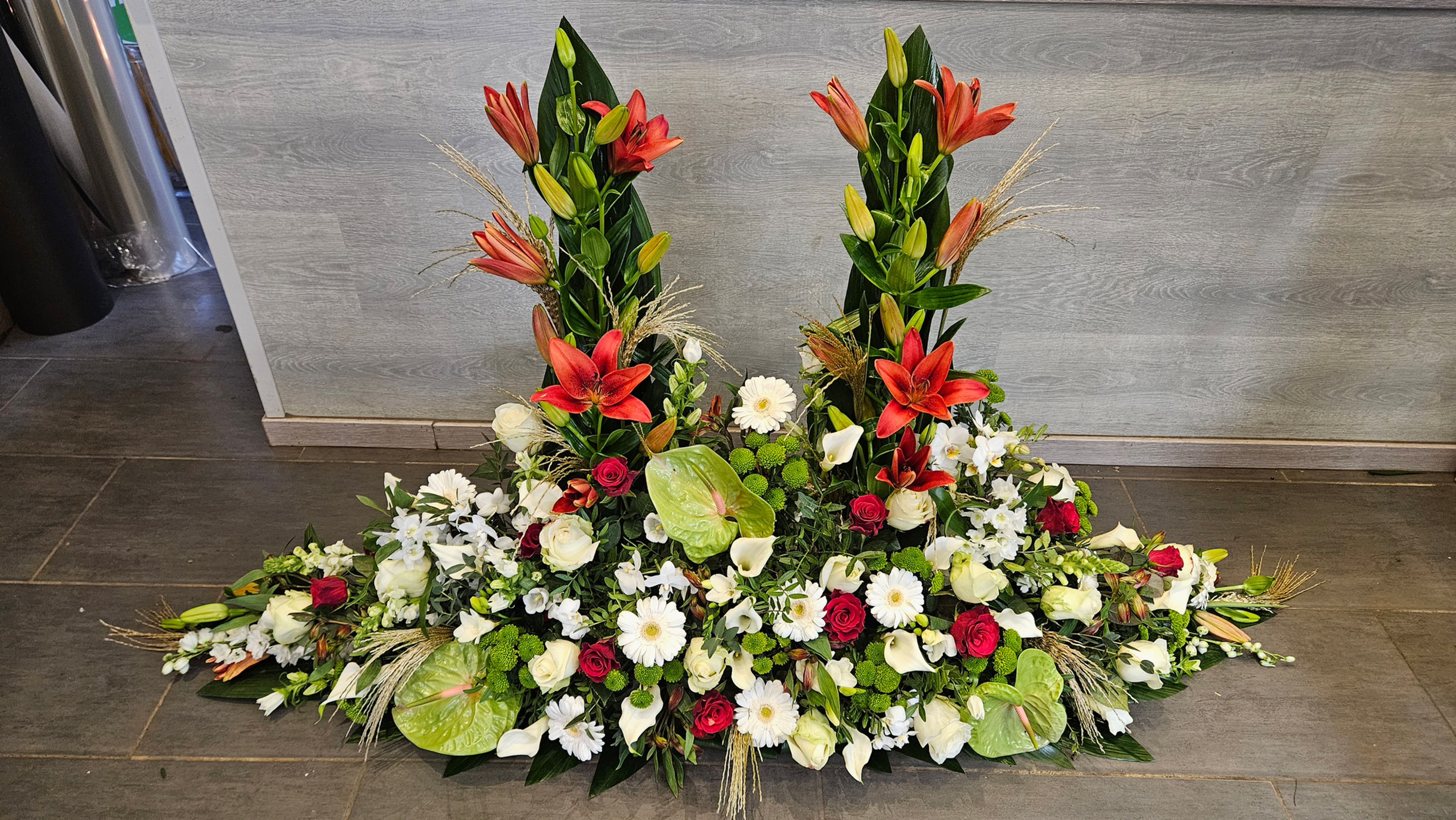 Pied de tombe Blanc/Orange  (CN138)