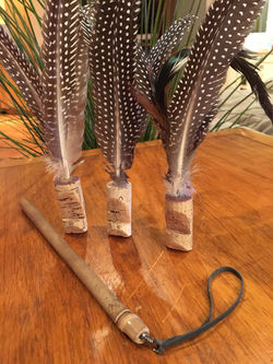 cork and feather bird launcher