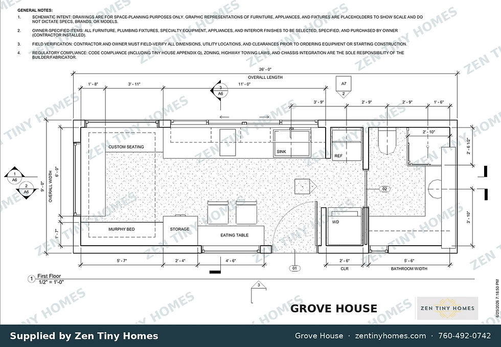 Grove House: floor plan - Zen Tiny Homes design