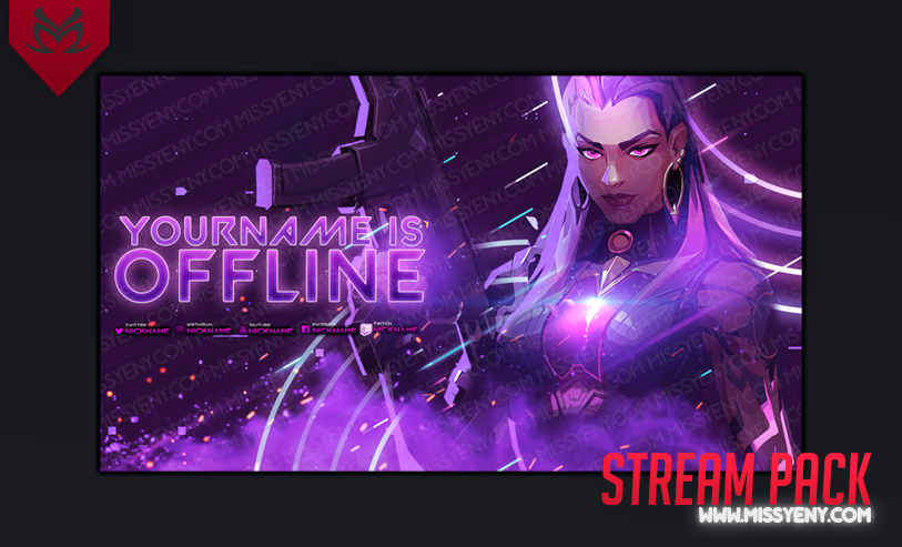 REYNA VALORANT STREAM PACK | 4 BANNERS TWITCH PANELS OFFLINE SCREEN