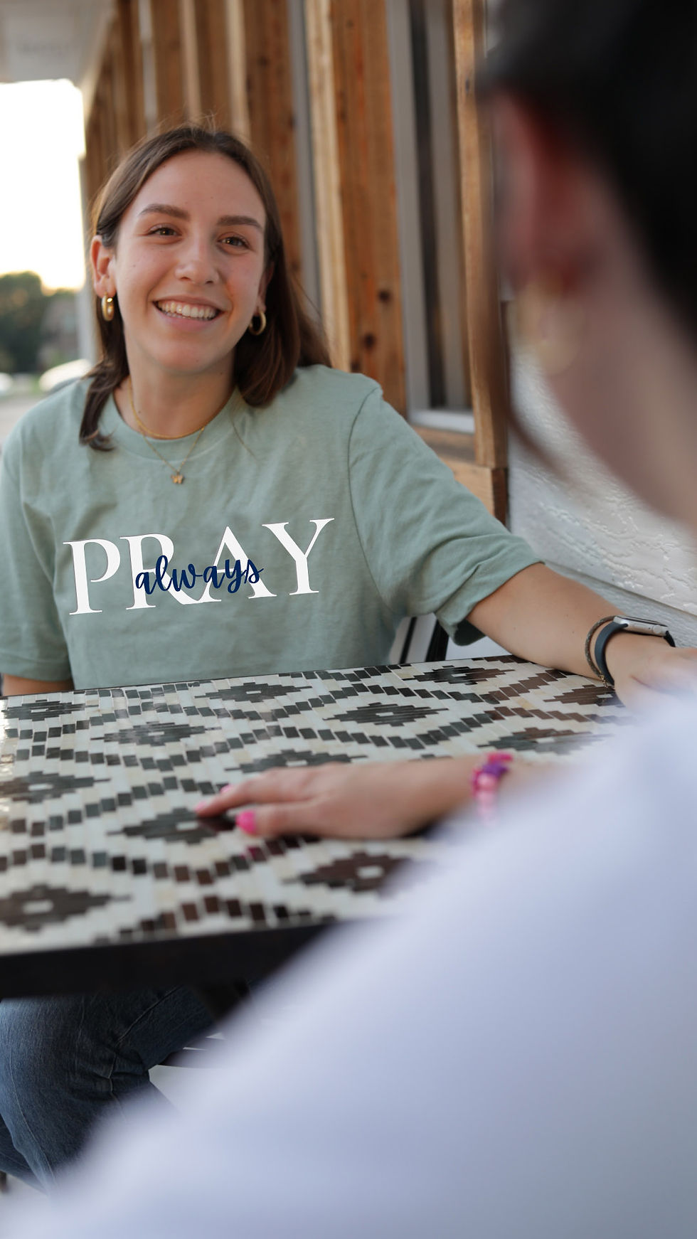 Thumbnail: Pray Always Christian t-shirt apparel design by iRefresh green