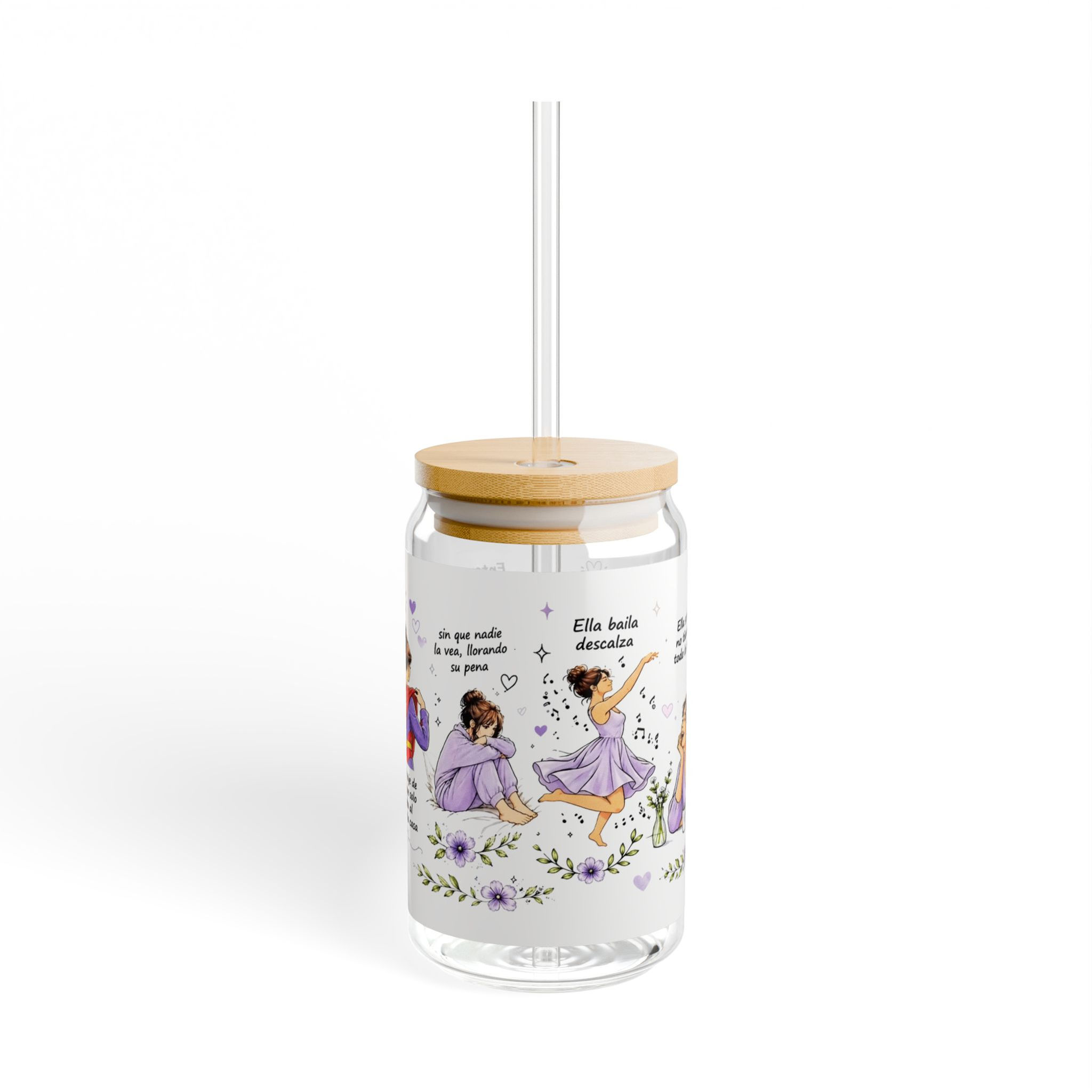 La Niña Que Fui 16oz Frosted Glass Cup | Inspirational Spanish Glass Can