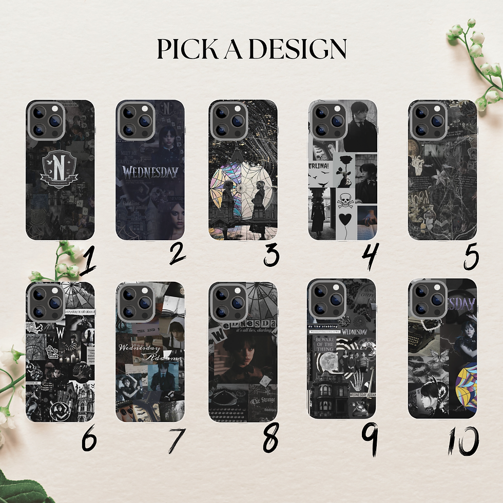 Thumbnail: W Addams Halloween Horror case, Wednesday Halloween case 16 Pro Max, 1