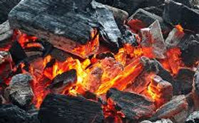 Burning Lump Charcoal