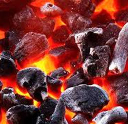 Burning Lump Charcoal