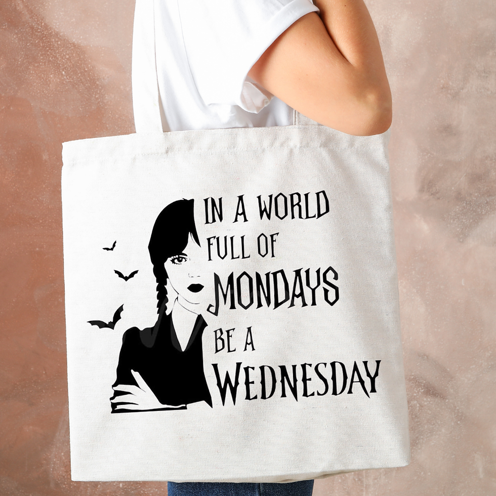Merlina Halloween tote bag - Witchy Wednesday bag, Gift for Witches, Occult Deco