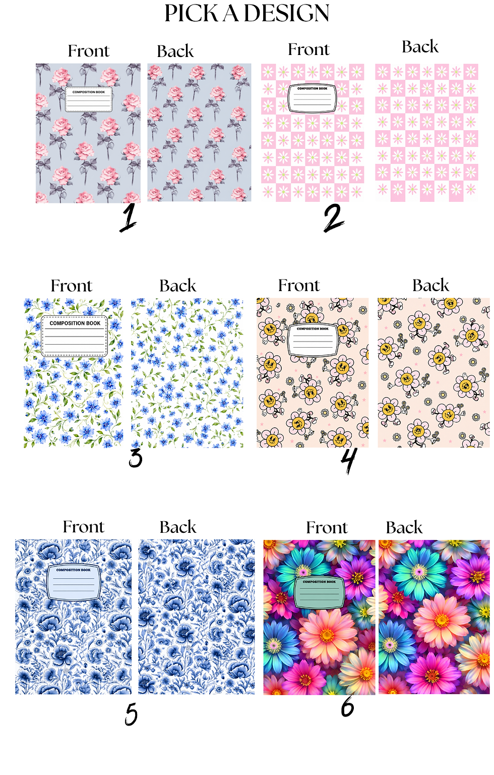 Thumbnail: Floral Composition Notebook | Cute Flower Pattern Journal for School