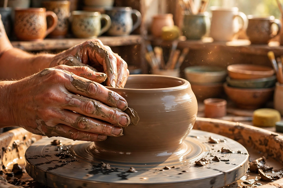 Handmade pottery made by a real potter