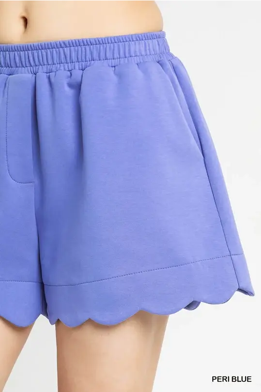 Scalloped Hem Lounge Shorts
