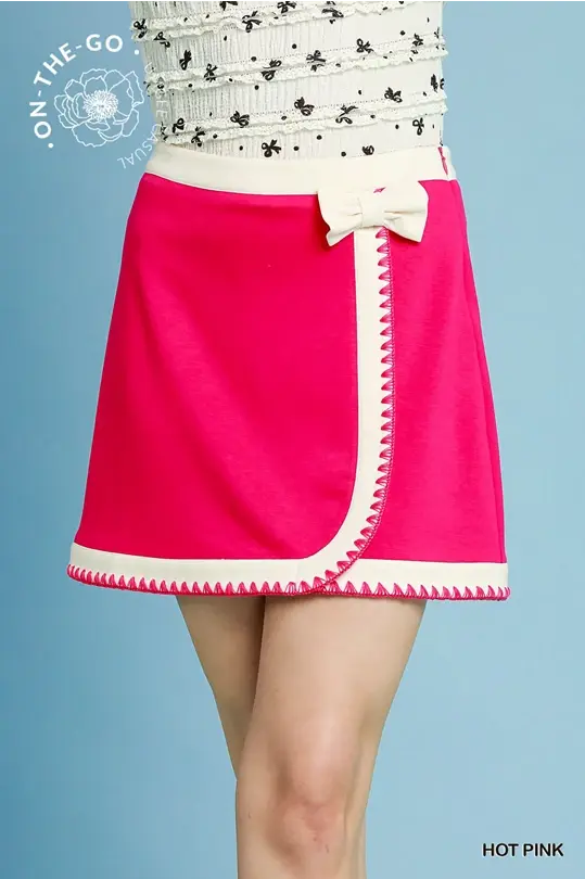 Thumbnail: Embroidered Trim Mini Skirt