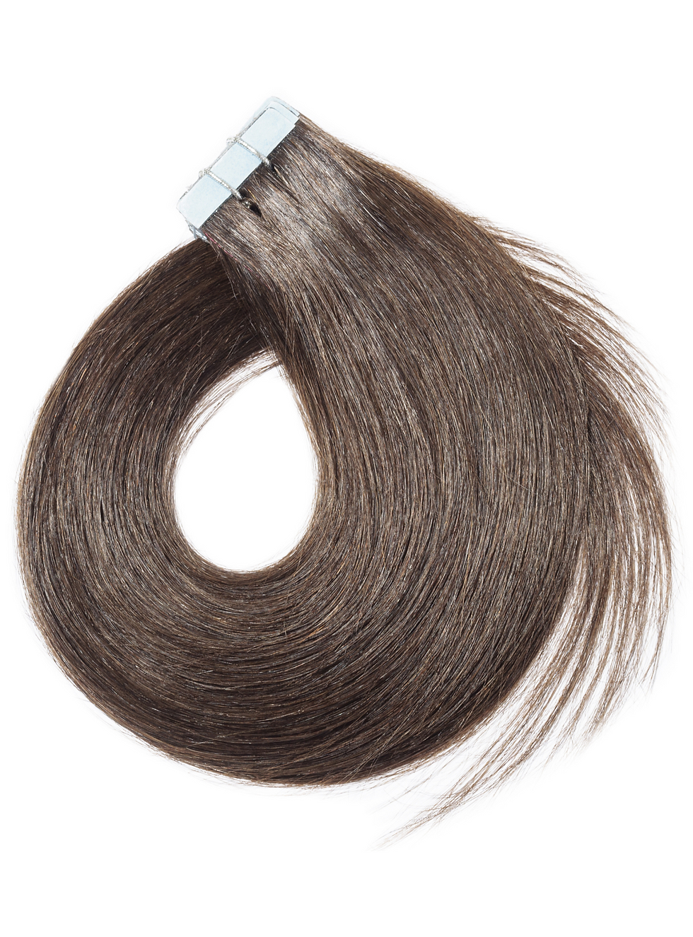 Close-up of silky straight Remy tape-in hair texture
