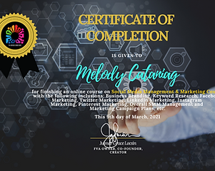 CERTIFICATE-Melody Cataniag Social Media