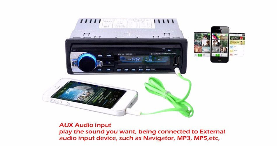 New Car Radio Stereo Player Bluetooth AUX-IN MP3 FM/USB/1 Din/remote Control Fo