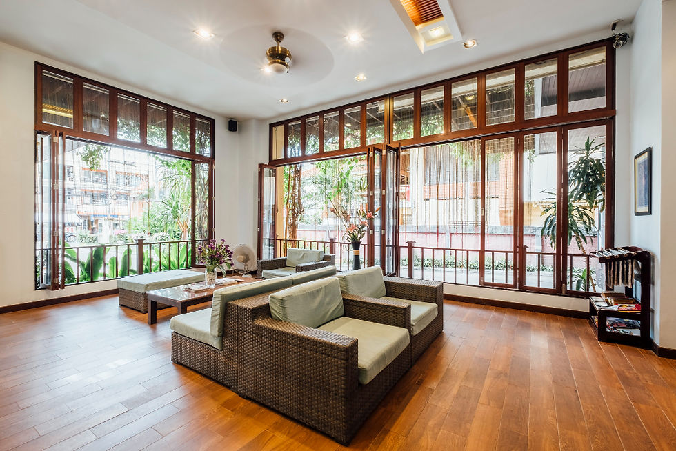 Ilustrasi rumah dengan lantai parquet