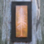 Copper Art, Tall Pine Tree Etched Copper Wall Art, Small or Large Cedar Frame
