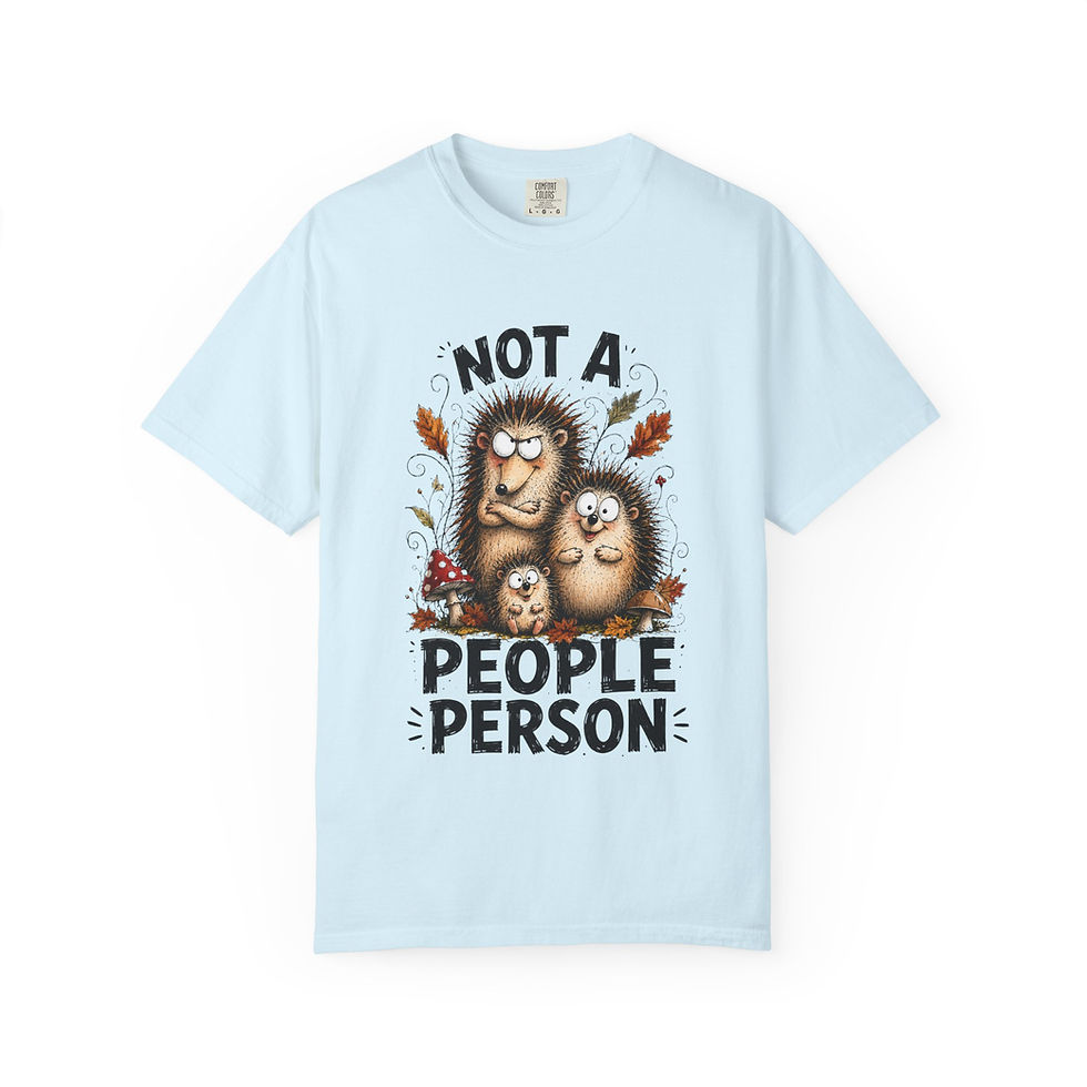Thumbnail: "Not a People Person" Hedgehog Family Graphic Tee - T-Shirt