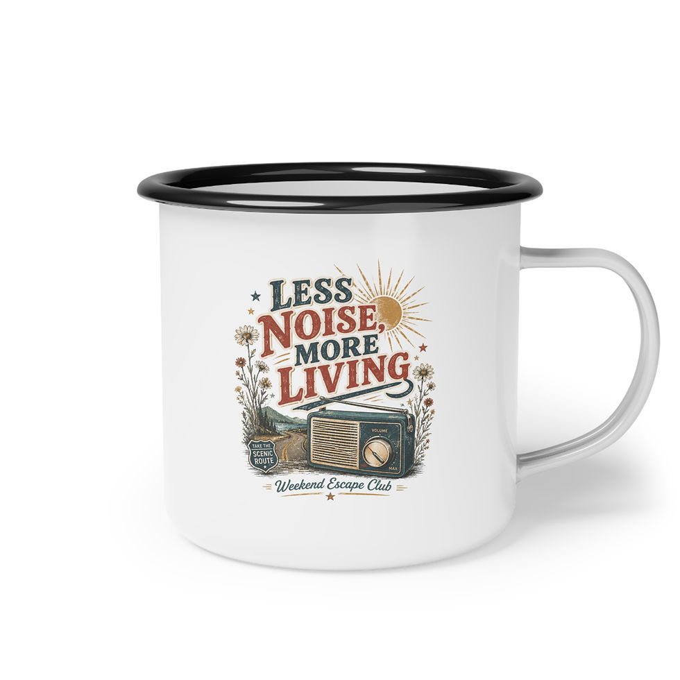 Thumbnail: Less Noise, More Living Slow Living Weekend Escape Club Enamel Camp Cup