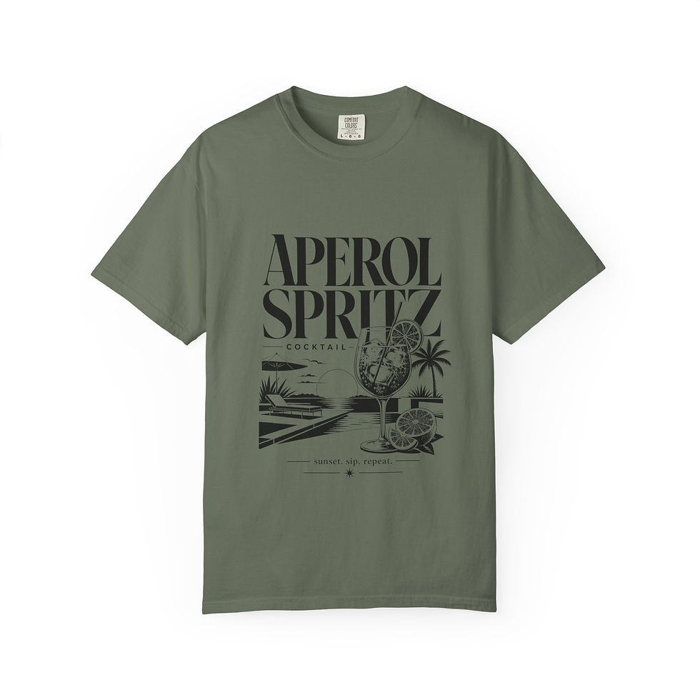 Thumbnail: Aperol Spritz Graphic T-Shirt — Retro Cocktail Beach Vibe Tee