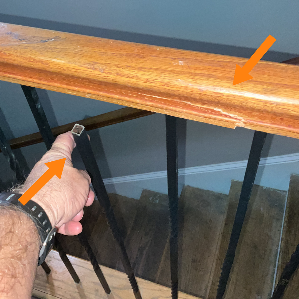 Damaged railing and guards