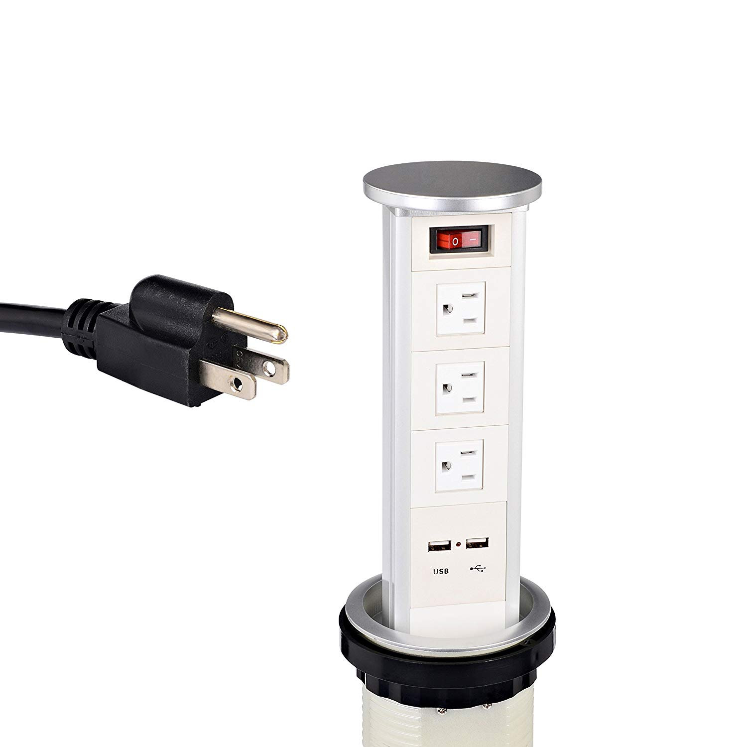Automatic Raising Type Pop up Power Socket Outlet 3 US Plug ...